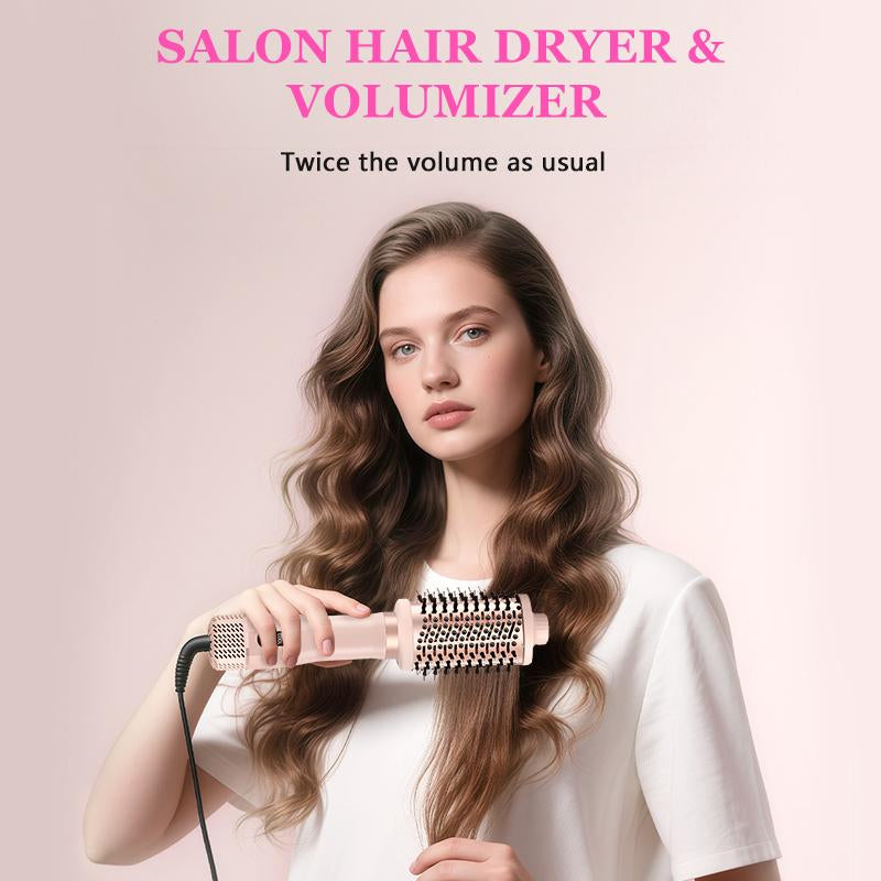 【Black Friday】High Speed Hair Blow Dryer Brush - 3X Faster Drying Ionic Blowout Styler 5-In-1 Brush for Anti-Frizz, Straight Hair, Curls Volumizing Blowouts Ceramic Titanium Barrel with Smoothing Comb Negative Ion Heated Curler