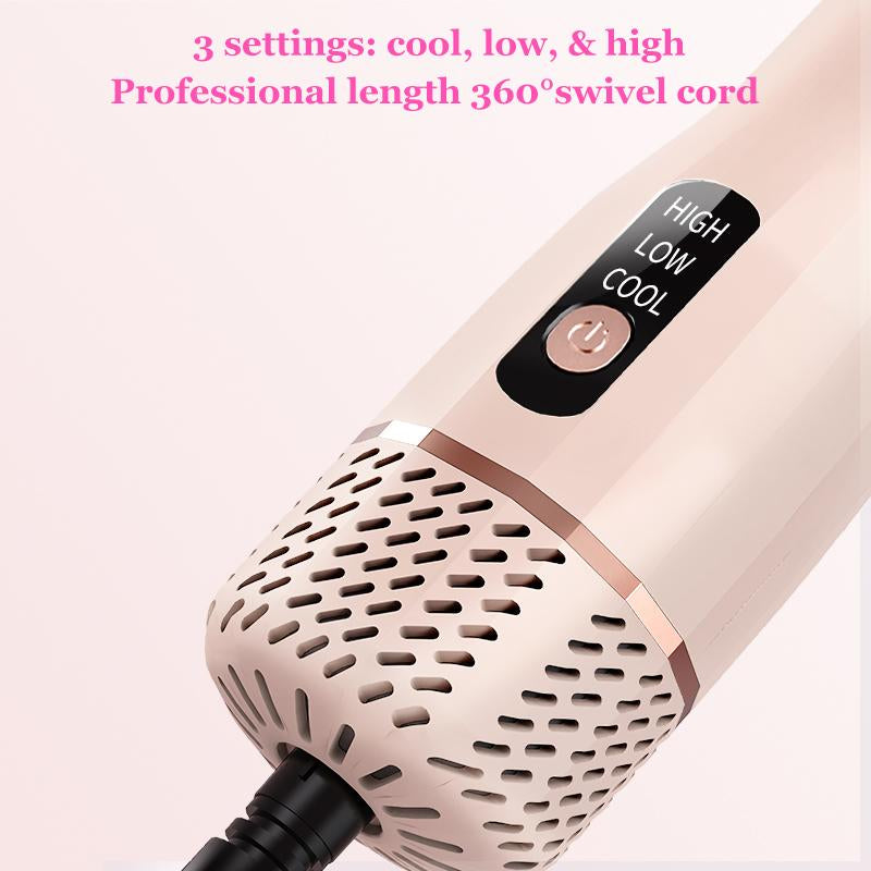 【Black Friday】High Speed Hair Blow Dryer Brush - 3X Faster Drying Ionic Blowout Styler 5-In-1 Brush for Anti-Frizz, Straight Hair, Curls Volumizing Blowouts Ceramic Titanium Barrel with Smoothing Comb Negative Ion Heated Curler