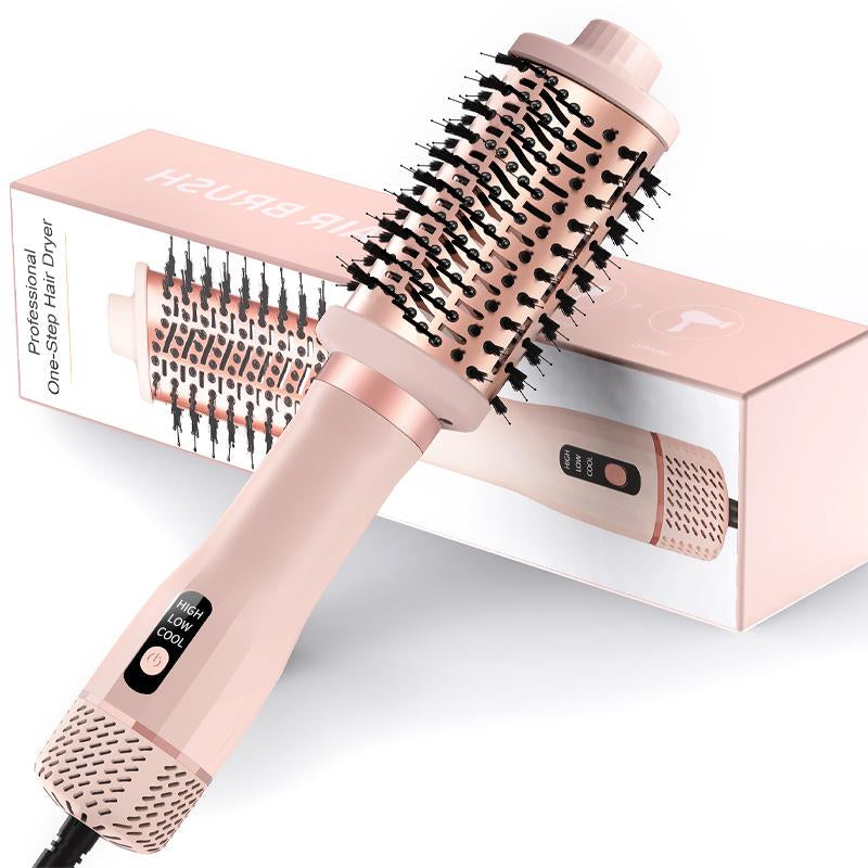 【Black Friday】High Speed Hair Blow Dryer Brush - 3X Faster Drying Ionic Blowout Styler 5-In-1 Brush for Anti-Frizz, Straight Hair, Curls Volumizing Blowouts Ceramic Titanium Barrel with Smoothing Comb Negative Ion Heated Curler